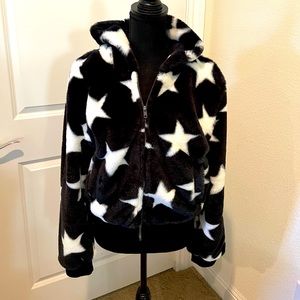 Faux Fur Star Hoodie